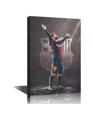 Póster en Lienzo FC Barcelona Messi 30x45 cm Decoración