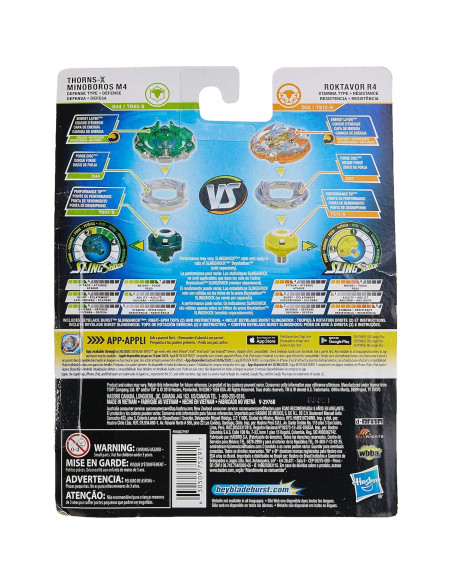 Beyblade Burst Turbo Slingshock Doble Roktavor R4 y Minoboros M4