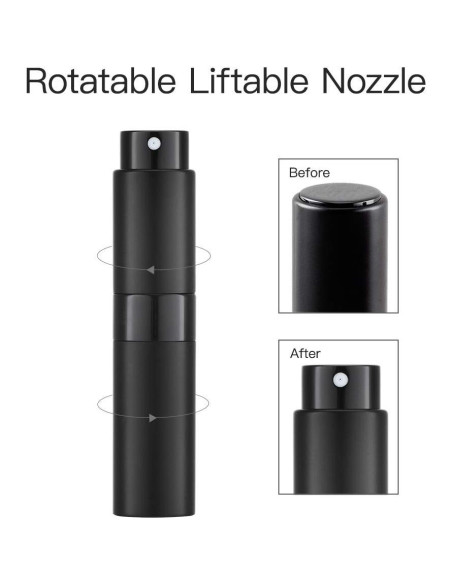 Botella Spray Atomizador 8ml Lisapack Negro Mate Recargable Botella Spray Atomizador 8ml Lisapack Negro Mate Recargable