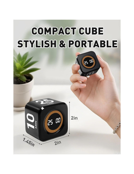 Temporizador Pomodoro WAFHX Cubo Digital 4 Modos 5-50 Minutos Temporizador Pomodoro WAFHX Cubo Digital 4 Modos 5-50 Minutos
