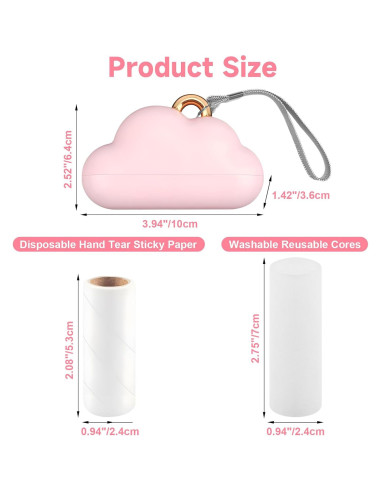 Mini Rodillo Quitapelusas Reutilizable Sunbrnhome Rosa 150 Hojas
