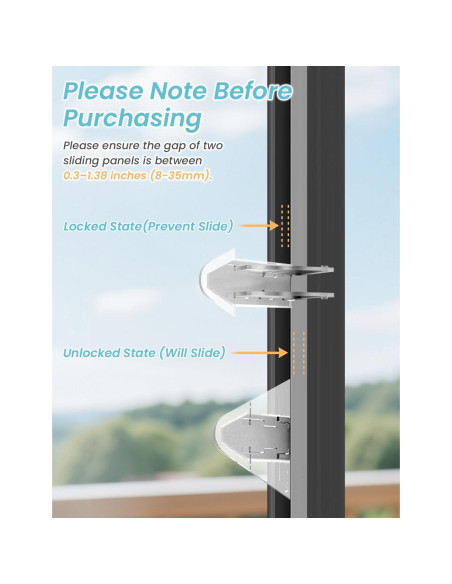 Cerraduras de Seguridad para Puertas Correderas Maveek 8 Piezas Cerraduras de Seguridad para Puertas Correderas Maveek 8 Piezas