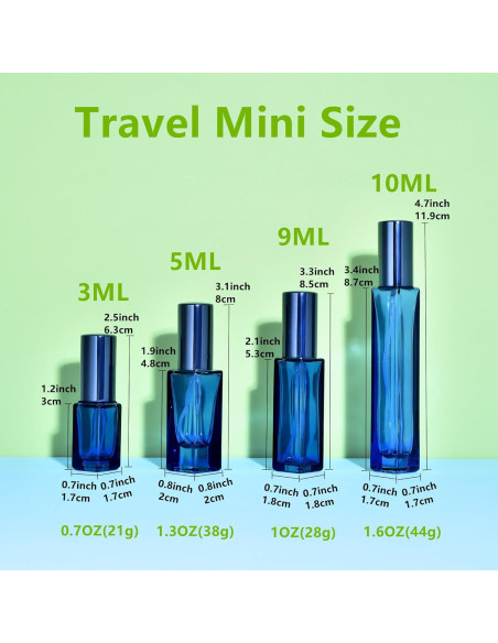 Atomizador de Perfume Rellenable Yikimyfo 3 Pcs 5ML Vidrio Atomizador de Perfume Rellenable Yikimyfo 3 Pcs 5ML Vidrio