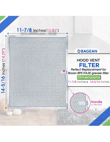 Filtro de Ventilación Bagean BPS1FA30 2-Pack 29.97x36.32 cm