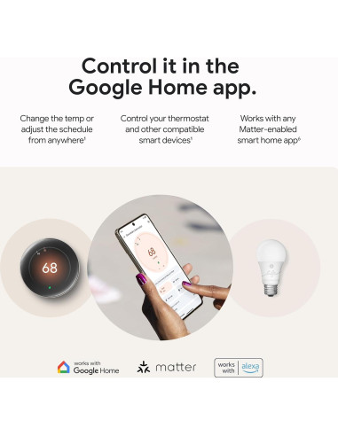 Termostato Inteligente Google Nest 4ta Gen + Sensor Temperatura