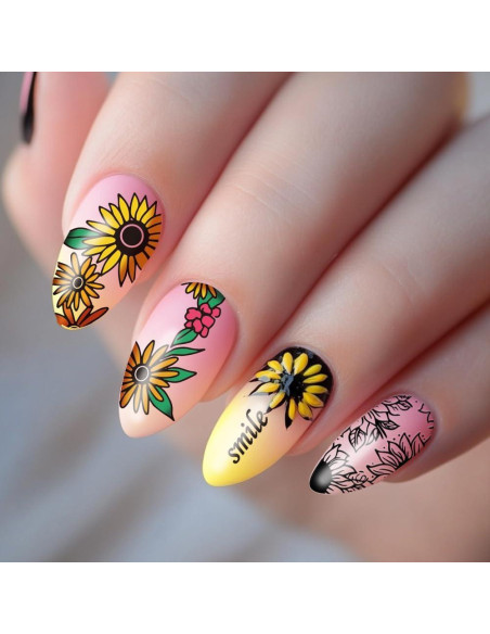 Placas de Estampado de Uñas PH PandaHall 3 Piezas Floral Placas de Estampado de Uñas PH PandaHall 3 Piezas Floral