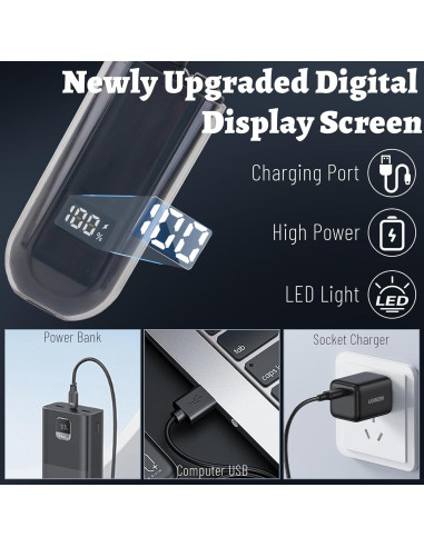Recortador de Vello Nasal y Auricular Mendaping 2025 LED IPX7