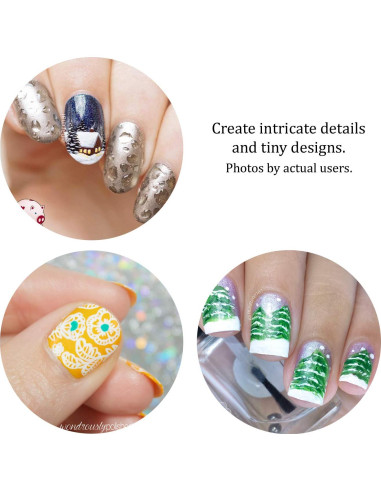 Juego de Pinceles para Arte de Uñas Vino Berry - 3 Piezas