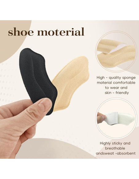 8 Pares Almohadillas Talón Antideslizantes Accoglie Beige/Negro 8 Pares Almohadillas Talón Antideslizantes Accoglie Beige/Negro