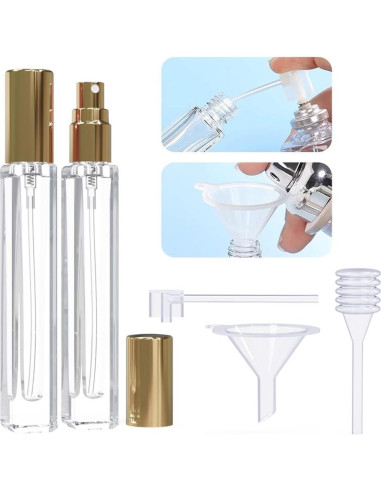 5 Botellas de Spray de Vidrio 10ml Seafulee Recargables