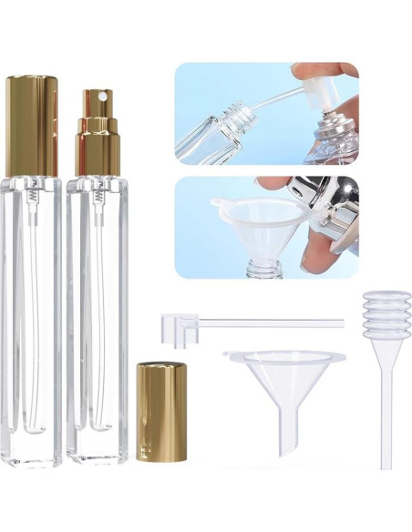 5 Botellas de Spray de Vidrio 10ml Seafulee Recargables 5 Botellas de Spray de Vidrio 10ml Seafulee Recargables