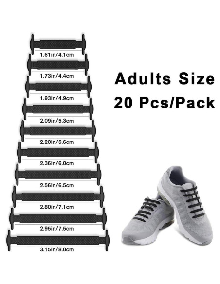 Cintas de Zapatos Sin Atar HOMAR de Silicona Elástica - 20 Piezas Cintas de Zapatos Sin Atar HOMAR de Silicona Elástica - 20 Piezas