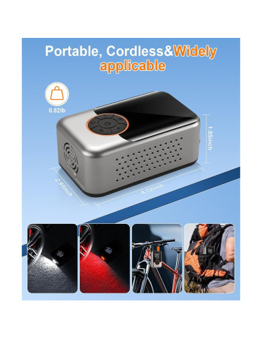 Compresor de Aire Portátil SINGARO 150 PSI con Luz LED