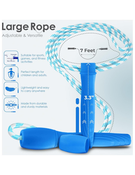 Cuerda de Salto RamPro 2.13m Nylon Multicolor para Fitness Cuerda de Salto RamPro 2.13m Nylon Multicolor para Fitness
