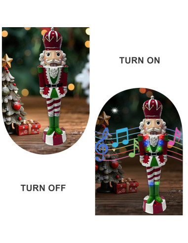 Cascanueces de Navidad QZJDDZSW Musical con Luz 38cm