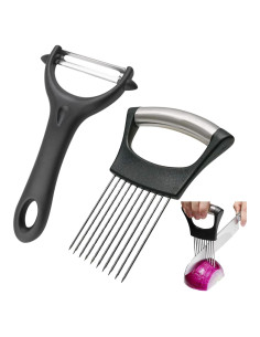 Juego de Soporte para Cebolla y Pelador Boorika - Acero Inoxidable