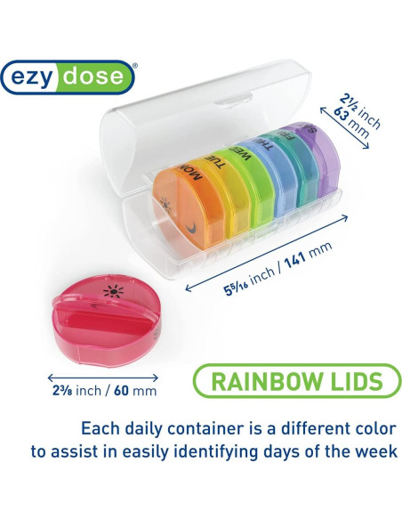 Planificador de Pastillas Ezy Dose 7 Días AM/PM Libre BPA Planificador de Pastillas Ezy Dose 7 Días AM/PM Libre BPA