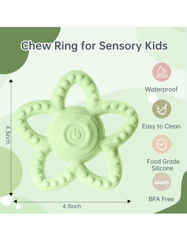 Juguete de Masticar Sensorial CrsaSwivo Verde para Bebés