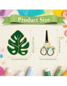 TXIN 4 Guardapins de Aguja Magnéticos Hoja de Palma 10.67x11.43cm 2