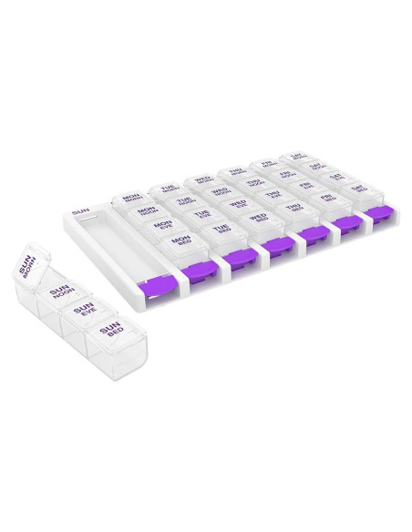 Organizador Semanal de Pastillas Ezy Dose 7 Días 4 Dosis Organizador Semanal de Pastillas Ezy Dose 7 Días 4 Dosis