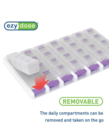 Organizador Semanal de Pastillas Ezy Dose 7 Días 4 Dosis
