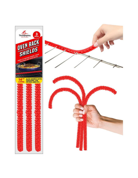 Protectores de estante de horno ThreadNanny 36 cm Silicona Rojo Protectores de estante de horno ThreadNanny 36 cm Silicona Rojo