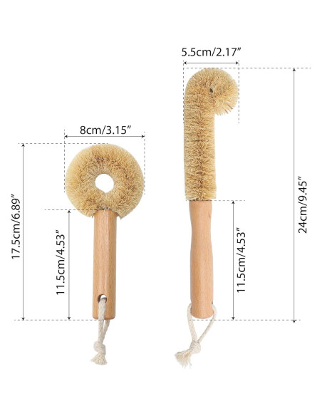 Juego de 2 Cepillos de Limpieza Marsrut con Mango de Madera Juego de 2 Cepillos de Limpieza Marsrut con Mango de Madera