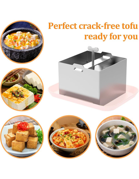 Kit de Prensa de Tofu Acero Inoxidable Ajustable 12.2cm Kit de Prensa de Tofu Acero Inoxidable Ajustable 12.2cm