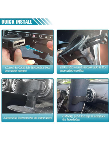 Soporte para Taza de Coche KITUREK Negro 2 PCS Ajuste Universal