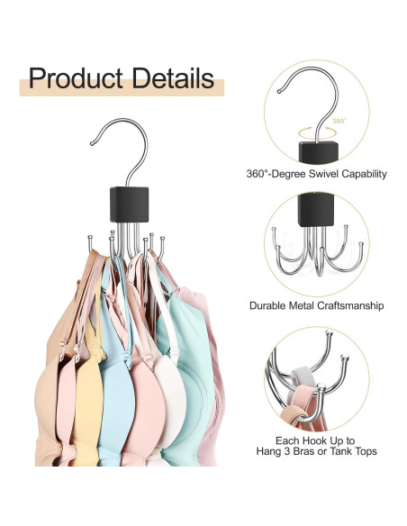 Pack de 2 Perchas para Sujetadores Resovo, Rotativas 360 Pack de 2 Perchas para Sujetadores Resovo, Rotativas 360