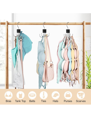 Pack de 2 Perchas para Sujetadores Resovo, Rotativas 360