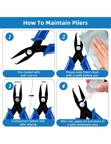 Alicates para Anillos Divididos URSKYTOUS - Azul Ergonomico