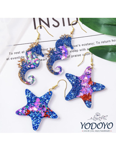 Moldes de Silicona YODOYO para Aretes Oceánicos 3 Piezas