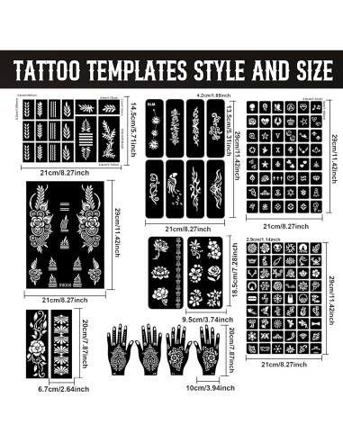 Kit de Tatuajes Temporales DMTATTOO 12 Botellas 11 Colores