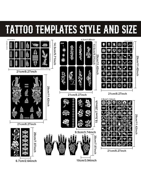 Kit de Tatuajes Temporales DMTATTOO 12 Botellas 11 Colores Kit de Tatuajes Temporales DMTATTOO 12 Botellas 11 Colores