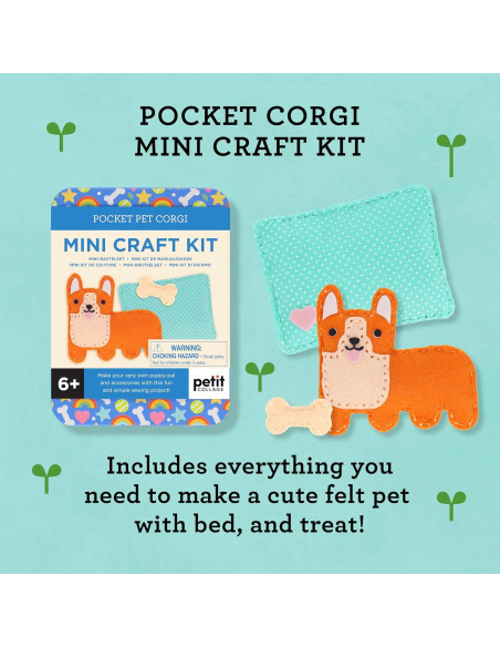 Kit de Manualidades Petit Collage Perro Corgi 6+ Fieltro