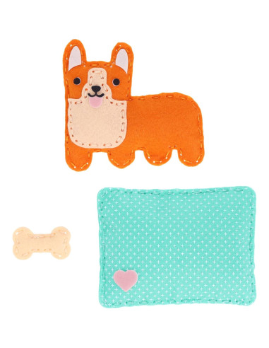 Kit de Manualidades Petit Collage Perro Corgi 6+ Fieltro