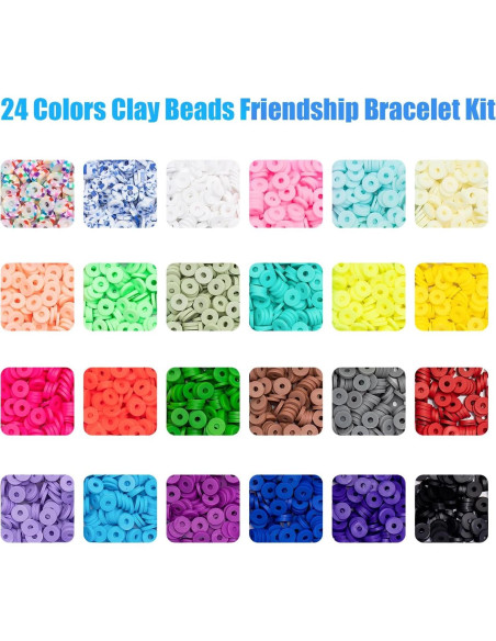 Kit de Pulseras de Perlas de Arcilla Ybxjges 3800 Piezas DIY Kit de Pulseras de Perlas de Arcilla Ybxjges 3800 Piezas DIY