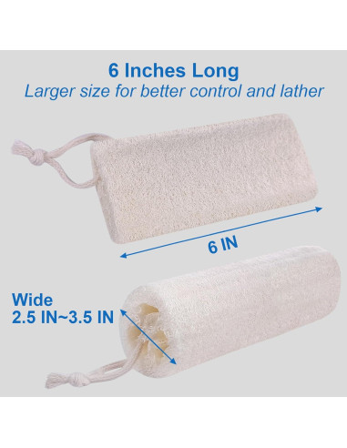 Esponja de Lufa Natural Orgánica GigaGround - Paquete de 2, 15.24 cm