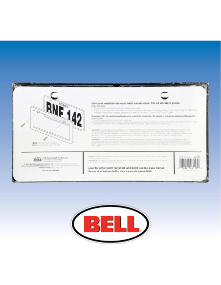 Marco de Placa de Licencia Bell Automotive 22-1-46117-8 Metal Marco de Placa de Licencia Bell Automotive 22-1-46117-8 Metal