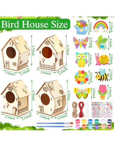 Kit de Manualidades de Casa de Pájaros VioraWhite 14 Piezas