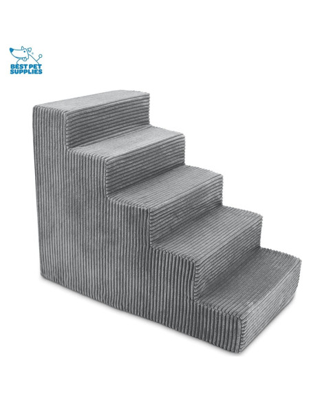 Escaleras para Perros Pequeños y Gatos Mejores Suministros 5 Escalones Gris Escaleras para Perros Pequeños y Gatos Mejores Suministros 5 Escalones Gris