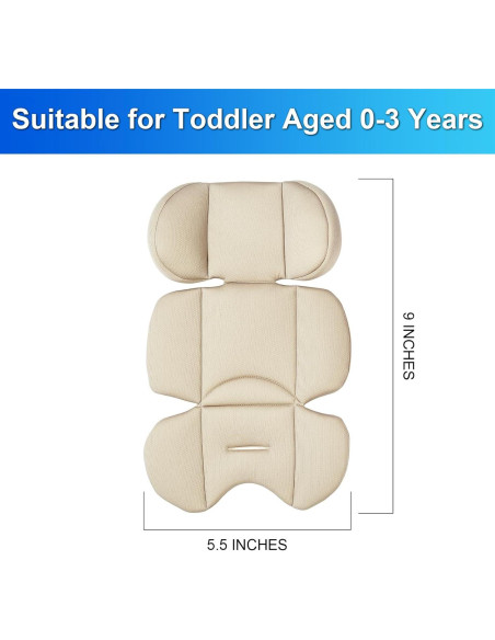 Inserto para asiento de auto DUSHARKFUN - Soporte cabeza bebé Inserto para asiento de auto DUSHARKFUN - Soporte cabeza bebé