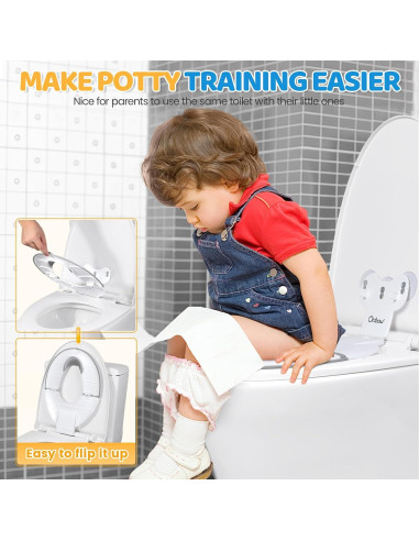 Asiento de Entrenamiento para Baño Plegable Orzbow Blanco - Antideslizante y Ajustable