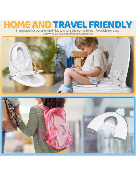 Asiento de Entrenamiento para Baño Plegable Orzbow Blanco - Antideslizante y Ajustable Asiento de Entrenamiento para Baño Plegable Orzbow Blanco - Antideslizante y Ajustable