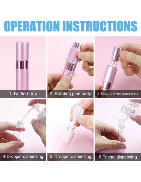 4 Botellas Atomizador de Perfume Recargable 8ml QMOEH 4 Botellas Atomizador de Perfume Recargable 8ml QMOEH