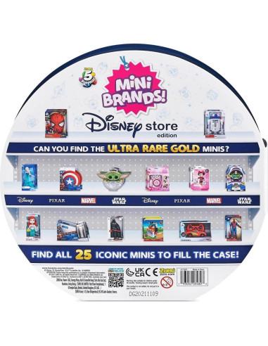 Estuche Coleccionista 5 Sorpresa Disney Mini Marcas 25 Unidades