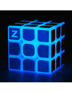 Cubo Mágico Fluorescente Azul TANCH 3x3 Brilla en la Oscuridad 2