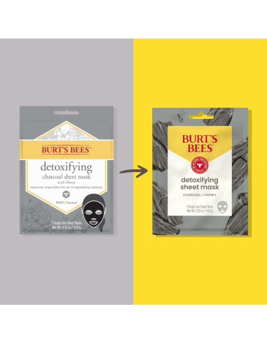 Mascarilla Facial Detoxificante de Carbón Burt's Bees - 4 Unidades