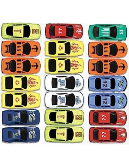 Paquete de 21 Coches de Metal Fundido Amscan 6.35 cm Colores Surtidos Paquete de 21 Coches de Metal Fundido Amscan 6.35 cm Colores Surtidos